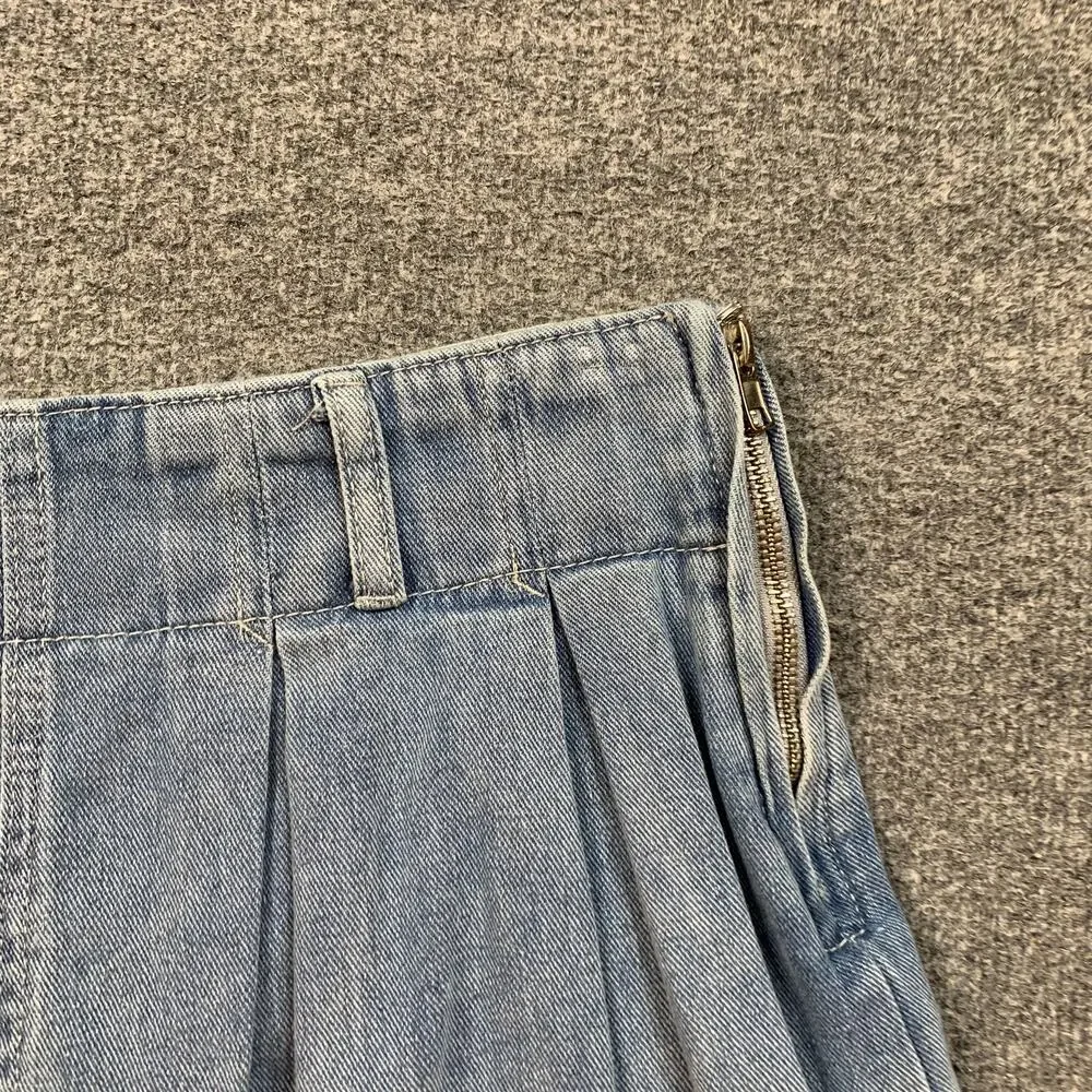 Altard State Skort Womens L Large Denim Pleated Side Zipper Flared Skater